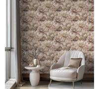 Blush Gold Floral Wallpaper 3D Effect Metallic Shimmer Feature Wall