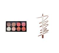 Blush & Highlighter Palette (Amaze-02) + Lip Liner (Shade 08 Nude Thoughts) | Silky Pigments | Creamy Easy-Glide Formula | Long-Lasting Glow & Perfect Pout | Makeup Combo Set