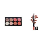 Blush Highlighter Palette | Silky Pigments, Long-Lasting Shimmer | 24gm (Amaze-02) + Lip Seduction Non-Transfer Crayon Lipstick | Lightweight, Creamy Matte Formula | 2.8gm (First Kiss-27)