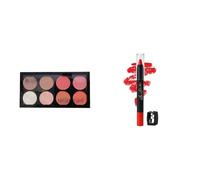 Blush Highlighter Palette | Silky Pigments, Long-Lasting Shimmer | 24gm (Amaze-02) + Lip Seduction Non-Transfer Crayon Lipstick | Lightweight, Creamy Matte Formula | 2.8gm (Naughty Red-03)
