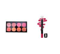 Blush Highlighter Palette | Silky Pigments, Long-Lasting Shimmer | 24gm (Ralph-04) + Lip Seduction Non-Transfer Crayon Lipstick | Lightweight, Creamy Matte Formula | 2.8gm (Very Magenta-08, Matte)