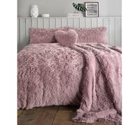(Blush, King) Teddy bear Fleece Fur Alaska Cuddles Duvet Cover