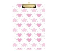 Blush Love Heart Acrylic Clipboard School Supply for Stationery Lover Size 9 x 12