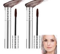 Blush Mascara Korean, Blush Mascara With Growth Serum, Black Mascaras for Older Women 60 Plus, Waterproof, Volume & Length Without Clumping, Gentle on Sensitive Eyes (2Brown)