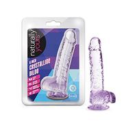 Blush Novelties 6 Inch Crystalline Dildo Suction Cup Harness Compatible Realistic Lifelike Hand Sculpted Sex Toy for Men Women Couples