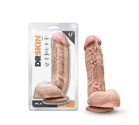 Blush Novelties Dr. Skin Realistic 8.5 Inch Long 2 Inch Thick Dildo with Suction Cup Base & Balls Realistic Dildo Soft Real Feel Female Sex Toy Dildo