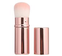 Blush Nylon Cover Pink with Corrugated Brush Mini Retractable Silk Wool | Metal Handle, Blending for Cream Liquid Powder, Highlighting and Daily Makeup Application
