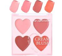 Blush Palette | 4 Colours Face and Cheek Blush Palette, Easy Fusible Makeup for Dating, Events, Holiday, Travel & Wedding