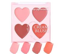 Blush Palette for Cheeks - 4 Colors Contour Blush Palette Matte - Waterproof Cosmetics Makeup for Performance Dating Event Wedding Vacation Use