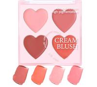 Blush Palette for Cheeks,4 Colors Facial Makeup Blush Matte Palette - Waterproof Cosmetics Makeup for Performance Dating Event Wedding Vacation Use