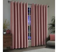 (Blush Pink, 90" X 90" - (228cm x 228cm)) Thermal Insulated Curtains 100% Blackout Ring-Top Eyelet Curtain Panel with Tiebacks