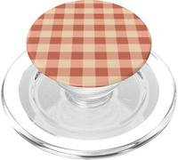 Blush Pink and Warm Beige Gingham Checkered Pattern PopSockets PopGrip for MagSafe