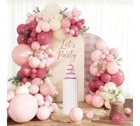 Blush Pink Balloon Arch Kit, 110 Pcs Retro Rose Pink Balloon Garland with Sand White Latex Balloons, Dusty Pink Party Decoration Balloons for Birthday Baby Shower Wedding Engagement Bridal Shower