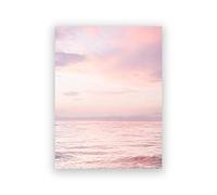 Blush Pink Beach Sunset Photography Posters and Prints Pastel Clouds Ocean Canvas Painting Wall Art Picture Bedroom Home Decor Unframed-40x50cm
