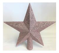 Blush Pink Christmas Tree Star Topper Rose Gold Glitter Decoration19cm