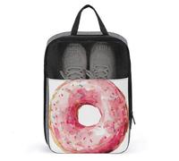Blush Pink Doughnut with Sprinkles Shoe Bag for Travel Daily Use Anti-dust Storage Carrier Golf Shoe Pouch