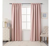 Blush Pink Floor Length Curtains for Living Room - 96 Inches Long Rod Pocket Thermal Insulated Room Darkening Energy Saving Soundproof Curtains for Bedroom Set of 2 Panels (Blush Pink 54x96 Inch)