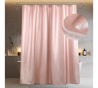 Blush Pink Glitter Shower Curtain:Sparkling Bling Shiny Metallic Shimmer Shower Curtain for Bathroom - Anti Mold Water Repellent Washable Polyester Shower Curtain for Wet Room - 183 x 214