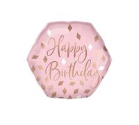 Blush Pink Happy Birthday Shape Uninflated Helium Balloon