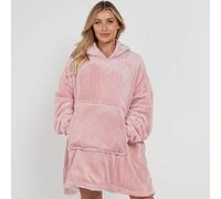 (Blush Pink) Oversize Teddy Sherpa Cosy Hoodie with Front Pocket