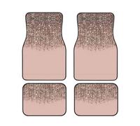 Blush Pink Rose Gold Printed car floor mats, front and rear, 4-piece set suitable for most cars, trucks, and vans