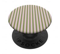 Blush Pink & Sage Green Striped Cottagecore Aesthetic PopSockets Adhesive PopGrip
