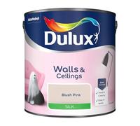 Blush Pink Walls & Ceilings Silk Emulsion Paint 2.5 L - Smooth Washable Silk Finish, Quick Dry, Low-VOC, Easy Application for Interior Walls & Ceilings