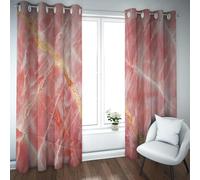 Blush Red Blackout Curtains Thermal Insulated Simple Home Decor Marble Texture Curtains for Bedroom Living Room Window French Doors W42xL84in 2 Panels