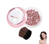 Blush Roller Ball, Bronzing Pearls Roller Blush, Pearl Powder Blushers for Cheeks, Lightweight and Blendable Color, Natural High Gloss Pearl Ball Powder Blusher for A Shimmer Glow (Rosy Mauve)
