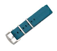 BluShark Original Collection Military-Style Waterproof Watch Strap, Blu Steel / Brushed Buckle, 20mm, Modern