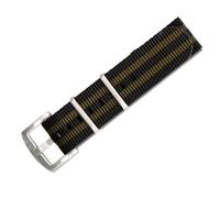 BluShark Original Collection Military-Style Waterproof Watch Strap, Bond Olive / Brushed Buckle, 20mm, Modern