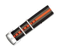 BluShark Original Collection Military-Style Waterproof Watch Strap, Bond Orange / Brushed Buckle, 20mm, Modern