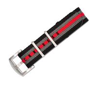 BluShark Original Collection Military-Style Waterproof Watch Strap, Bond Red / Brushed Buckle, 22 mm, Modern