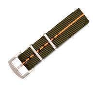 BluShark Original Collection Military-Style Waterproof Watch Strap, Botanical Green / Brushed Buckle, 20mm, Modern