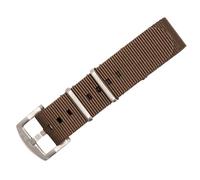 BluShark Original Collection Military-Style Waterproof Watch Strap, Burnt Umber / Brushed Buckle, 20mm, Modern