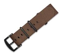 BluShark Original Collection Military-Style Waterproof Watch Strap, Burnt Umber / PVD Black Buckle, 20mm, Modern