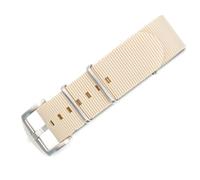 BluShark Original Collection Military-Style Waterproof Watch Strap, Cream / Brushed Buckle, 20mm, Modern