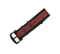 BluShark - Original Collection Military-Style Waterproof Watch Strap, Fits All Timepiece Brands, Durable Nylon Wristwatch Accessories, Bond Red, 18mm, PVD Black Buckle