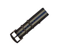 BluShark - Original Collection Military-Style Waterproof Watch Strap, Fits All Timepiece Brands, Durable Nylon Wristwatch Accessories, Bond Blue, 22mm, PVD Black Buckle