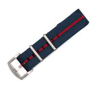 BluShark Original Collection Military-Style Waterproof Watch Strap, Siren / Brushed Buckle, 20mm, Modern