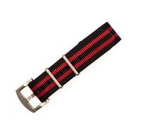 BluShark Original Premium Nylon Watch Strap,Stainless Steel Buckle with Multiple Sizes & Premium Styles, Ballistic Military Waterproof, 22mm Scarlet Knight Black/Red Bond