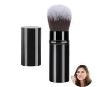 Blusher Brush, Powder Brush, Retractable Makeup Brush, Retractable Airbrush Kabuki Brush for Blush, Bronzer, Buffing, Loose Powder, Liquid, Cream, Sunscreen (Black)