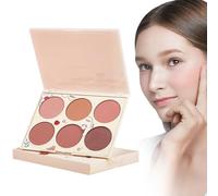 Blushers For Cheeks Make Up Powder Blush Palette 6 Color Silky & Highlighter Blushers Suitable For Many Different Shapes Easy To Use