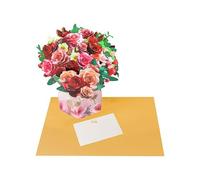 Blushing Blooms Rose Bouquet 3D Pop Up Vase Greeting Card