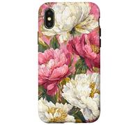 Blushing Quilt Pink Floral Peony Flowers Case for iPhone X/XS