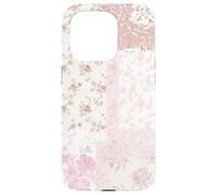 Blushing Quilt Pink Floral Quilt Summer Collage Case for iPhone 15 Pro