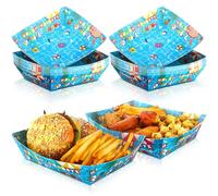 Blushtier 50 Pcs Schools Out for Summer Party Supplies 5 lb Paper Food Trays Large Swimming Pool Paper Serving Snack Trays Hot Dog Trays for School Hello Summer Themed Party Supplies