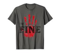blutige Hand -mir geht's Gut Halloween T-Shirt