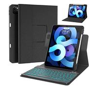 BLUTLOTUS iPad 10.9 Air 5th/4th Gen Case with Keyboard, Pro 11 1st/2nd/3rd/4th, 360° Rotatable Case with Pencil Holder, 7 Color Backlit Wireless Detachable Keyboard Tablet Cover (Black)