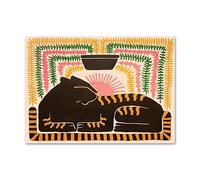 Bluvos Nordic Ancient Egypt Colorful Abstract Wall Art Canvas Painting Tiger and Leopard Poster Modern Living Room Home Decoration (Color : H, Size : 40X60cm Unframed)